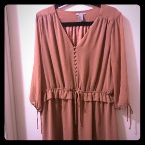 H&M knee length tan boho dress